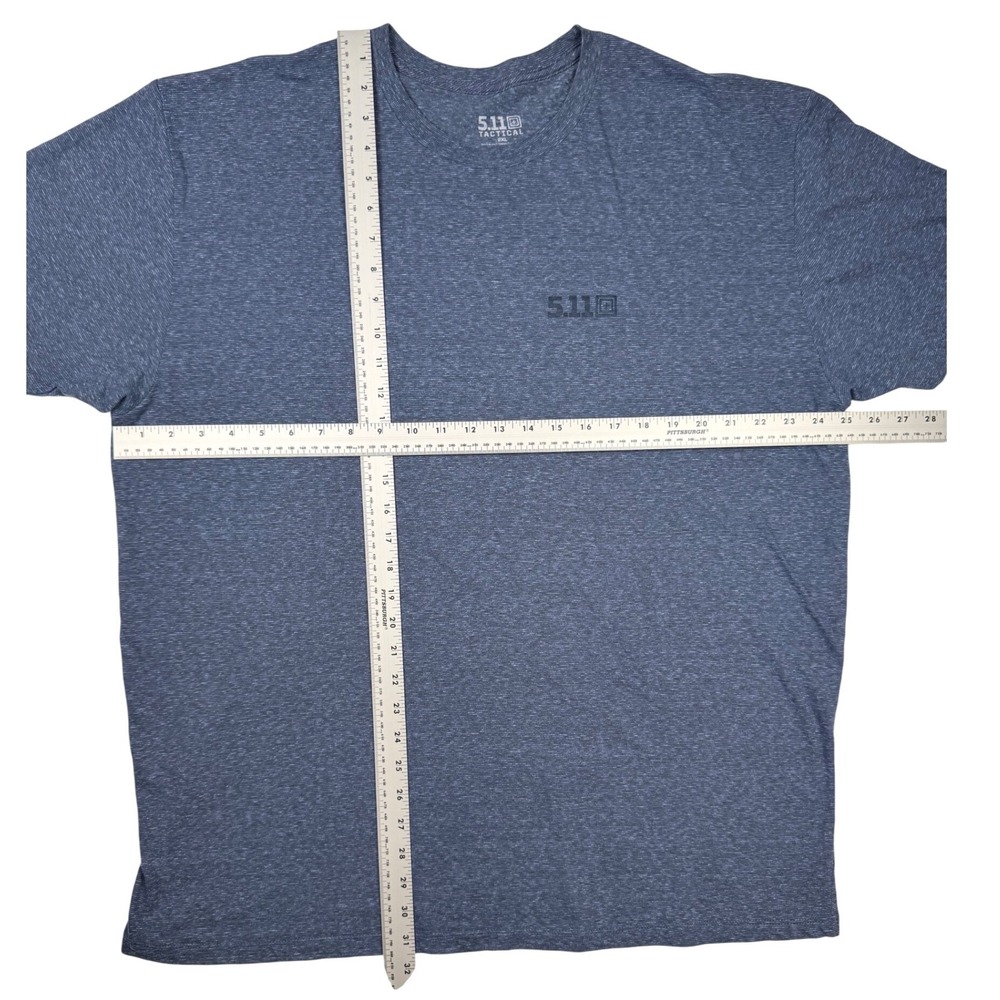 5.11 Tactical Men's Heathered Blue T-Shirt‎ Size 2XL - Picture 3 of 6